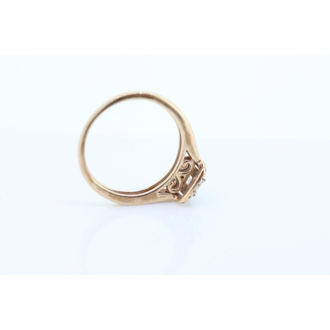 10k Rose Gold Diamond Wedding Ring set. Princess cut Double Halo Wedding Set. For Sale 3