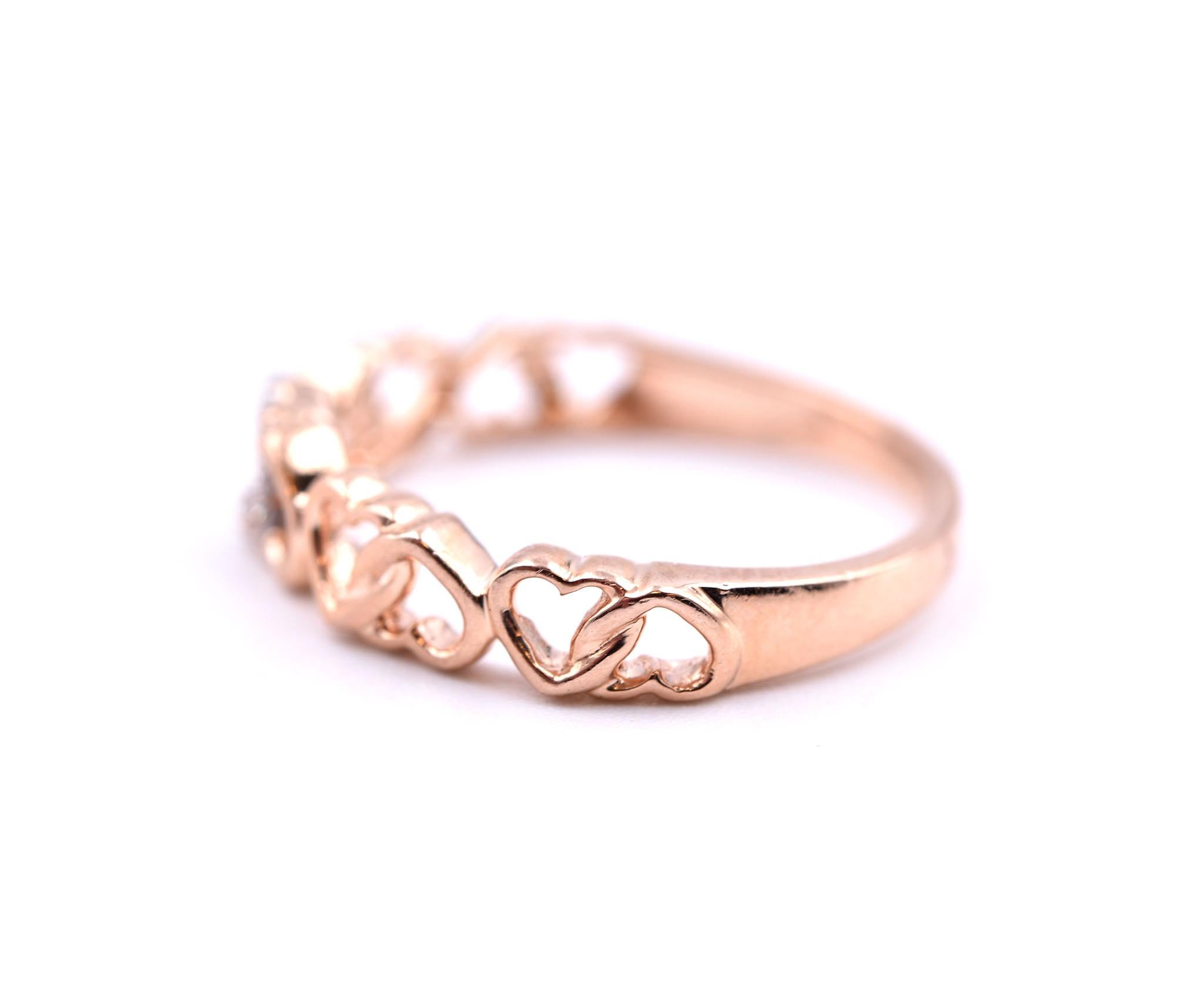 rose gold heart band ring