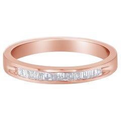 10K Rose Gold über .925 Sterling Silber 1/5 Cttw Diamond Stackable Band Ring