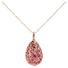 10K Rose Gold Plated Silver Rainbow Colored Gemstone Drop Pendant Necklace