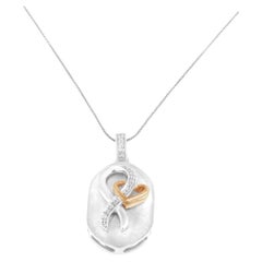 Collier pendentif cœur en argent sterling plaqué or rose 10 carats