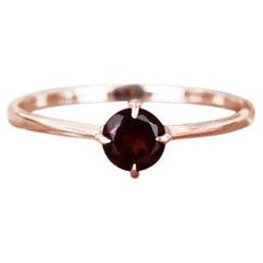 10k Rose Gold Round Gemstone Ring Gemstone Engagement Ring