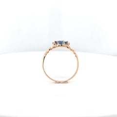 10K Rose Gold Victorian Sapphire and Seed Pearl Ring