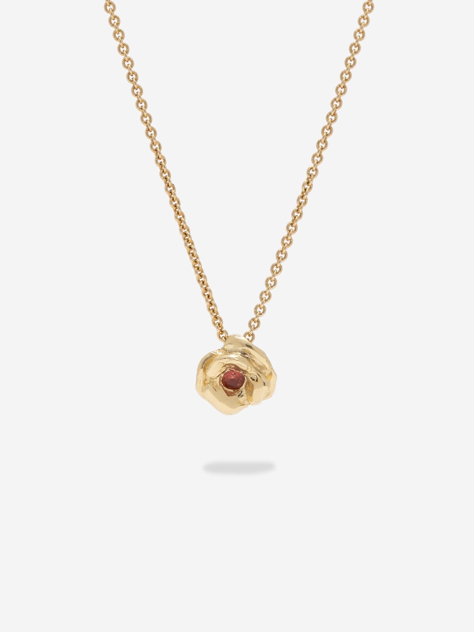 Round Cut 10K Rose Necklace 