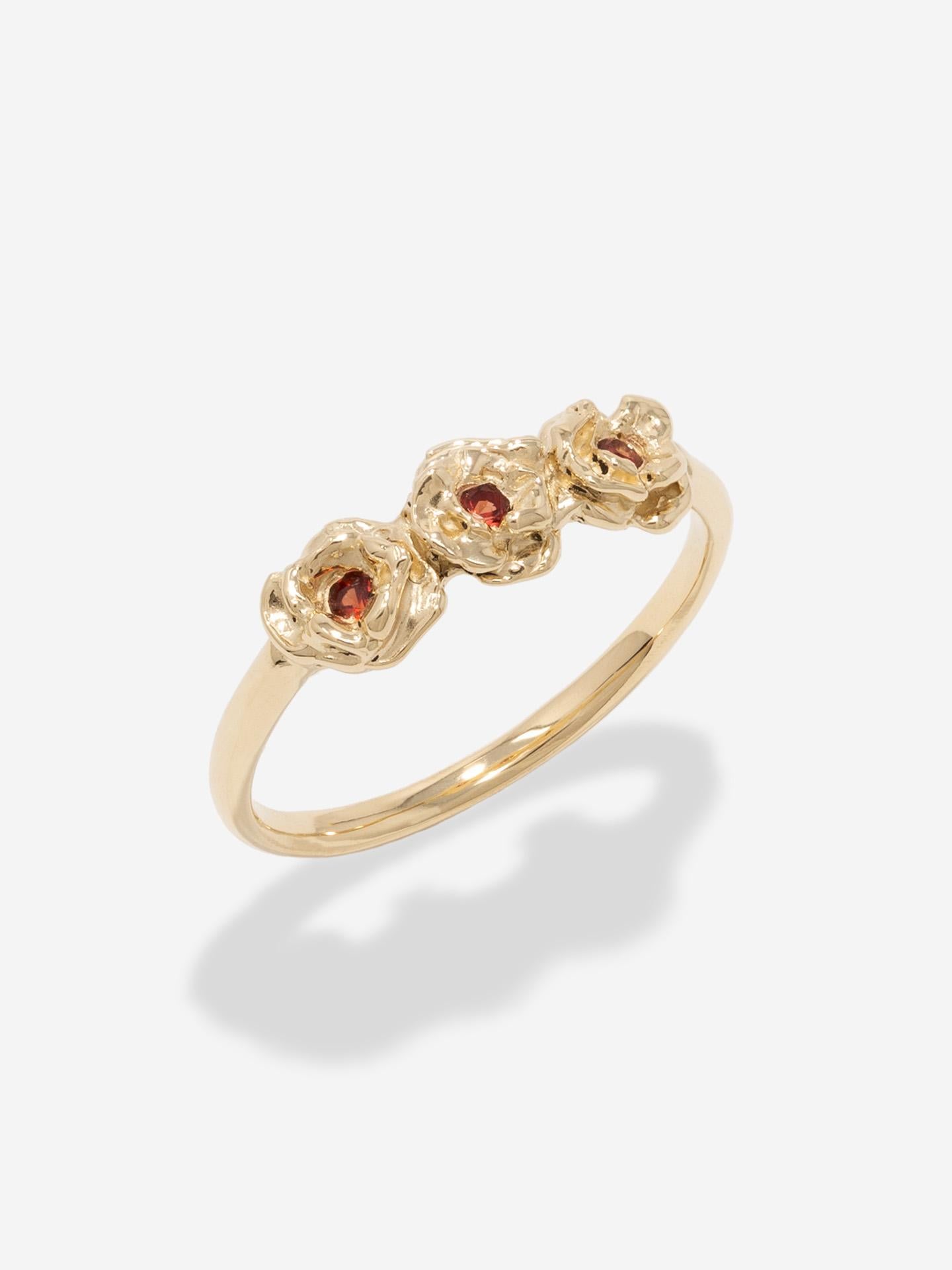 Artisan 10K Rose ring set with sapphires