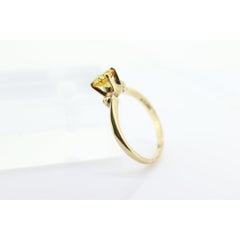 10k Round Sapphire YELLOW Sapphire ring. YELLOW SAPPHIRE solitaire ring