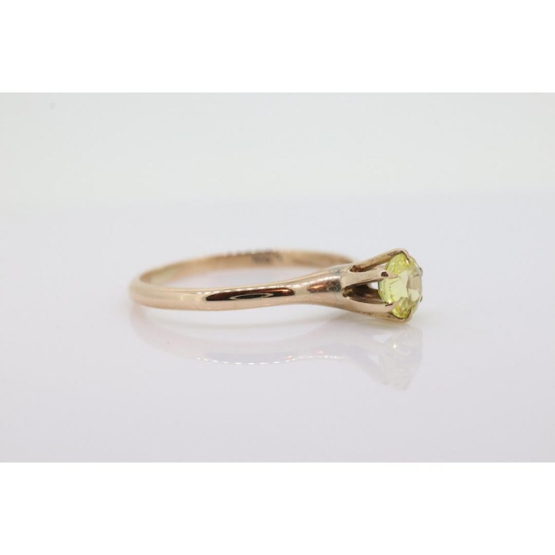 Bague saphir rond 10 carats saphir jaune saphir jaune. solitaire victorien jaune saphir Bon état - En vente à Port Charlotte, FL