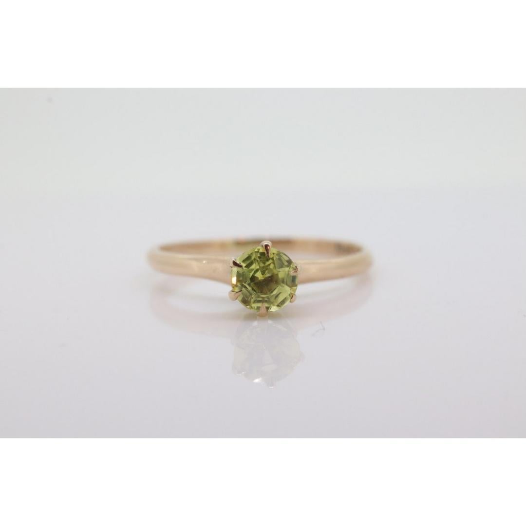 Bague saphir rond 10 carats saphir jaune saphir jaune. solitaire victorien jaune saphir Pour femmes en vente