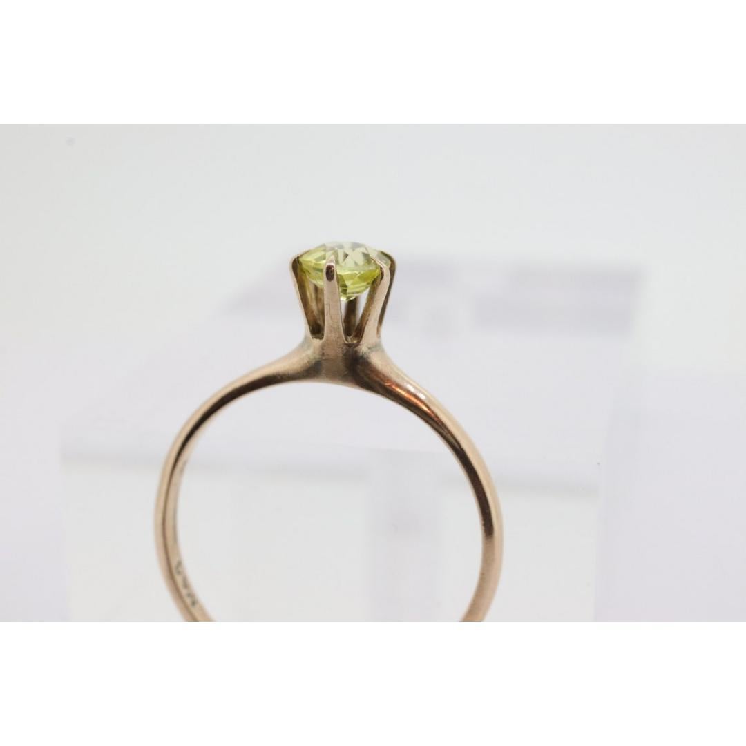 Bague saphir rond 10 carats saphir jaune saphir jaune. solitaire victorien jaune saphir en vente 1