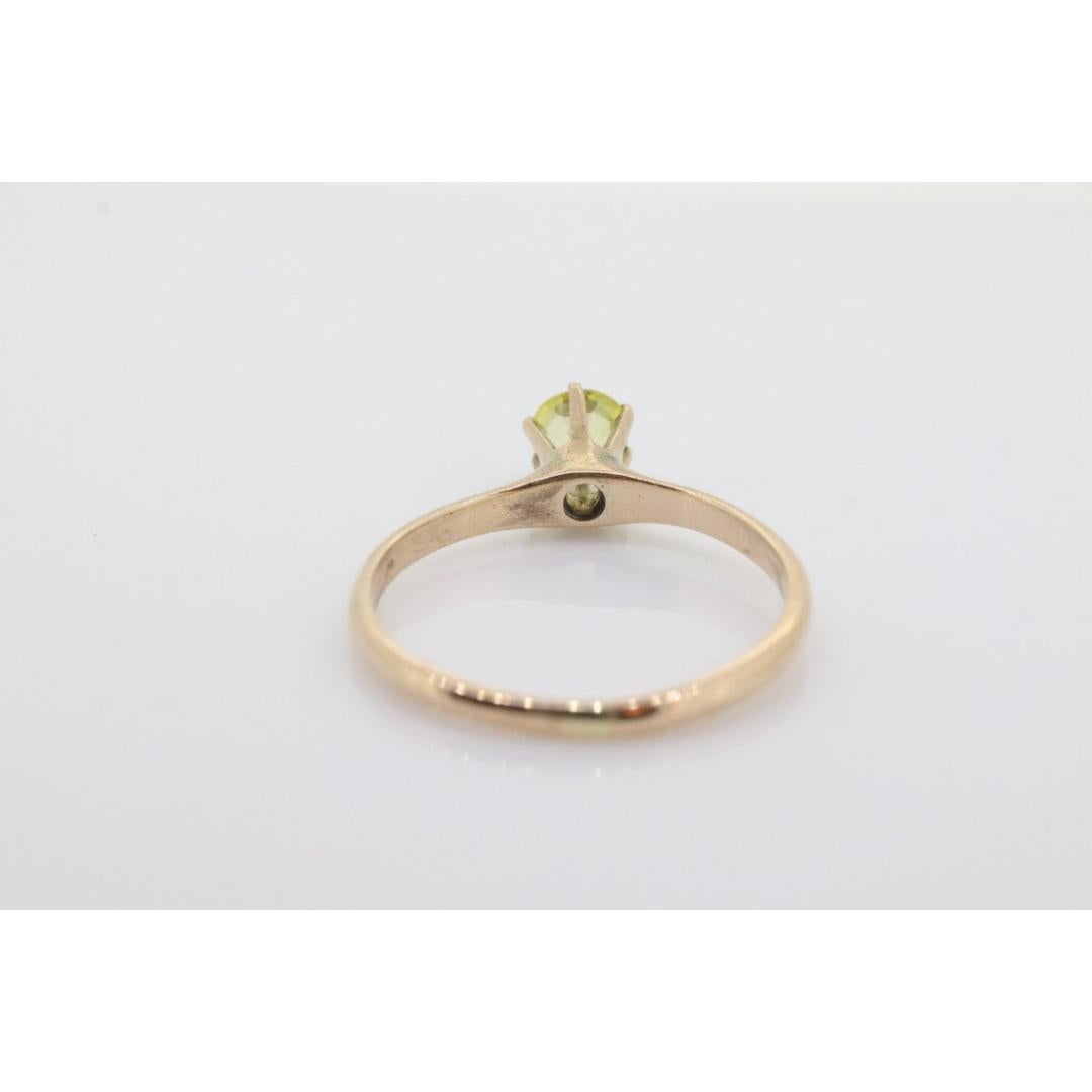 Bague saphir rond 10 carats saphir jaune saphir jaune. solitaire victorien jaune saphir en vente 2