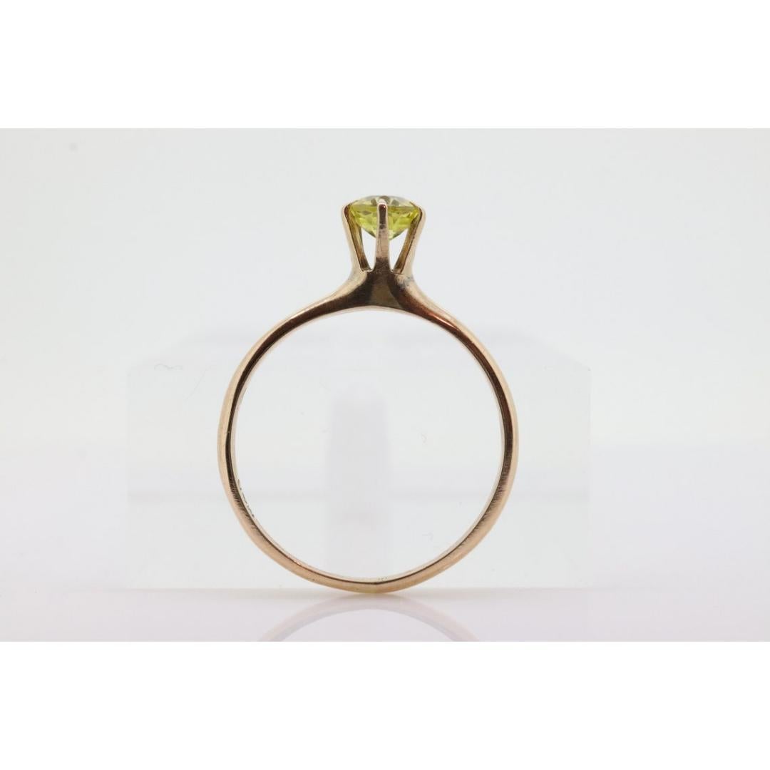 Bague saphir rond 10 carats saphir jaune saphir jaune. solitaire victorien jaune saphir en vente 4