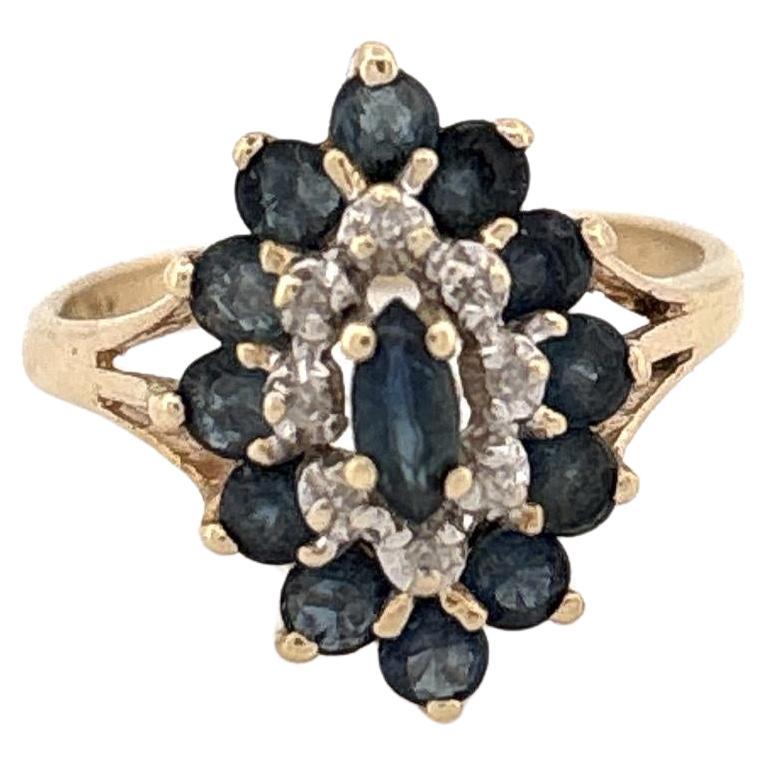 10K Saphir 
Diamant Ring im Angebot