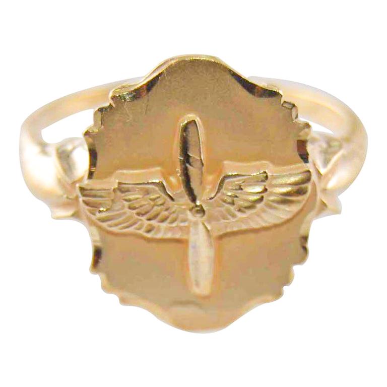10k Solid Gold Art Deco Ring and Sizeable circa 1940's Hand Made In Excellent Condition For Sale In Long Beach, CA