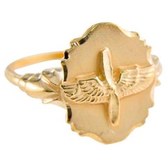 10Kt. Art-Déco-Ring aus massivem Gold, Größe 6, handgefertigt, ca. 1940''s
