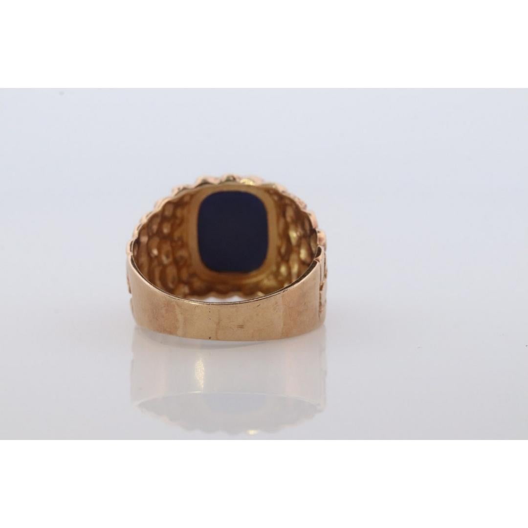 10k Star Sapphire ring.10k JM Fox Yellow Gold Nugget Mens Star Sapphire Cabochon 2
