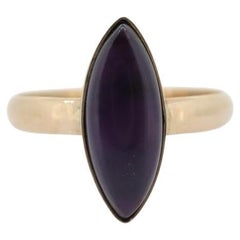 10k SUGILITE Purple bezel ring. Antique 10k Marquise Purple Sugilite bezel set