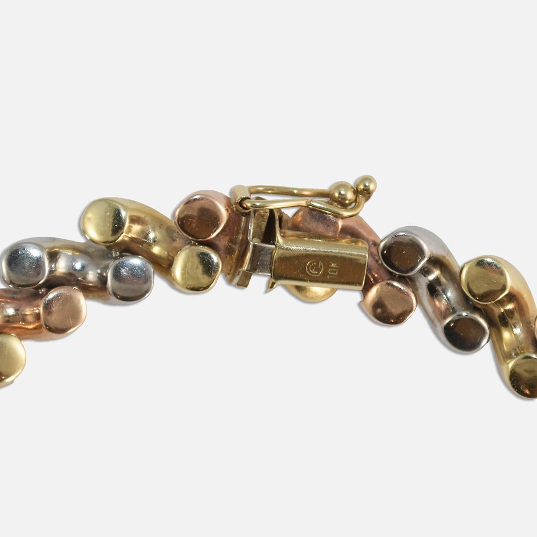 10K Three-Tone San Marco Bracelet 9.8g 1