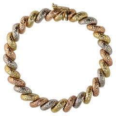 Bracelet San Marco 10K trois tons 9,8 g