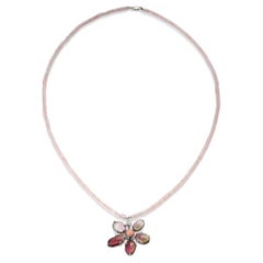 10K Tourmaline Flower Necklace