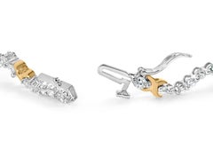 10K Two-Tone 2.00 Cttw Diamond "X" and Wave Link Bracelet