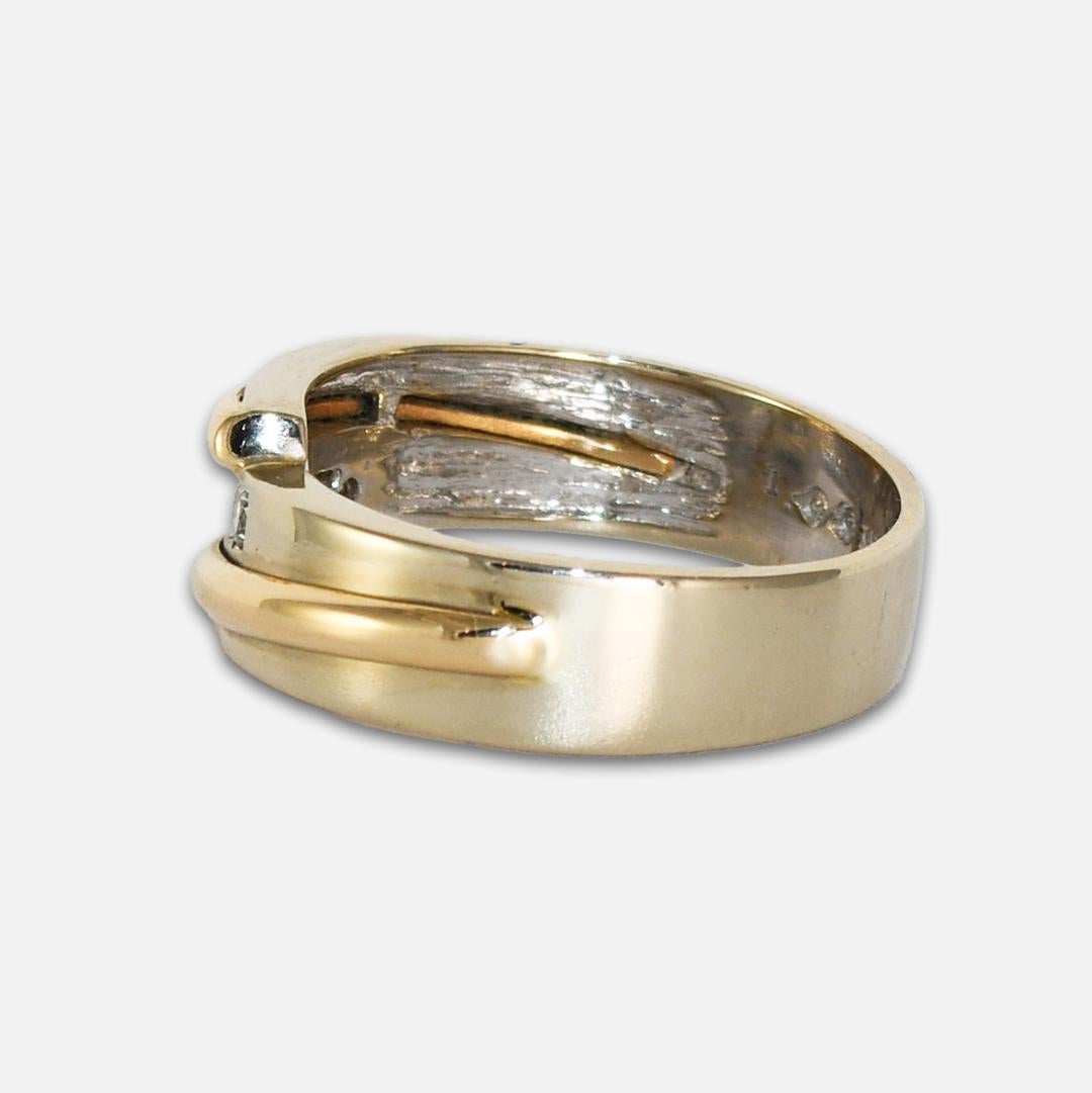 Men's 10K Two-Tone Diamond Wedding Band For Sale