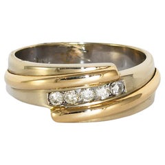 10K Two-Tone Diamond Wedding Band