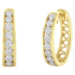 10K Two-Tone Gold 1/2 Carat Diamond Hoop Earring