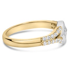 10K Two Tone Gold 1/2 Cttw Diamond Kite and Split Shank Ring