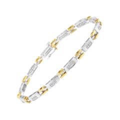 10K Two-Tone Gold 1.00 Carat Diamond Link Bracelet