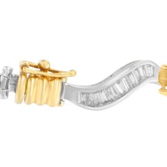 10K Two-Tone Gold 2ct TDW Baguette Cut Diamond Spiral Bracelet 'H-I, I1-I2'