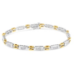 10K Two-Tone Gold 1.00 Carat Diamond Link Bracelet