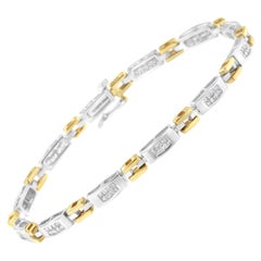 10K Two-Tone Gold 1.00 Carat Diamond Link Bracelet