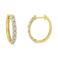 10K Two-Toned Gold 1/2 Carat Diamond Hoop Earrings