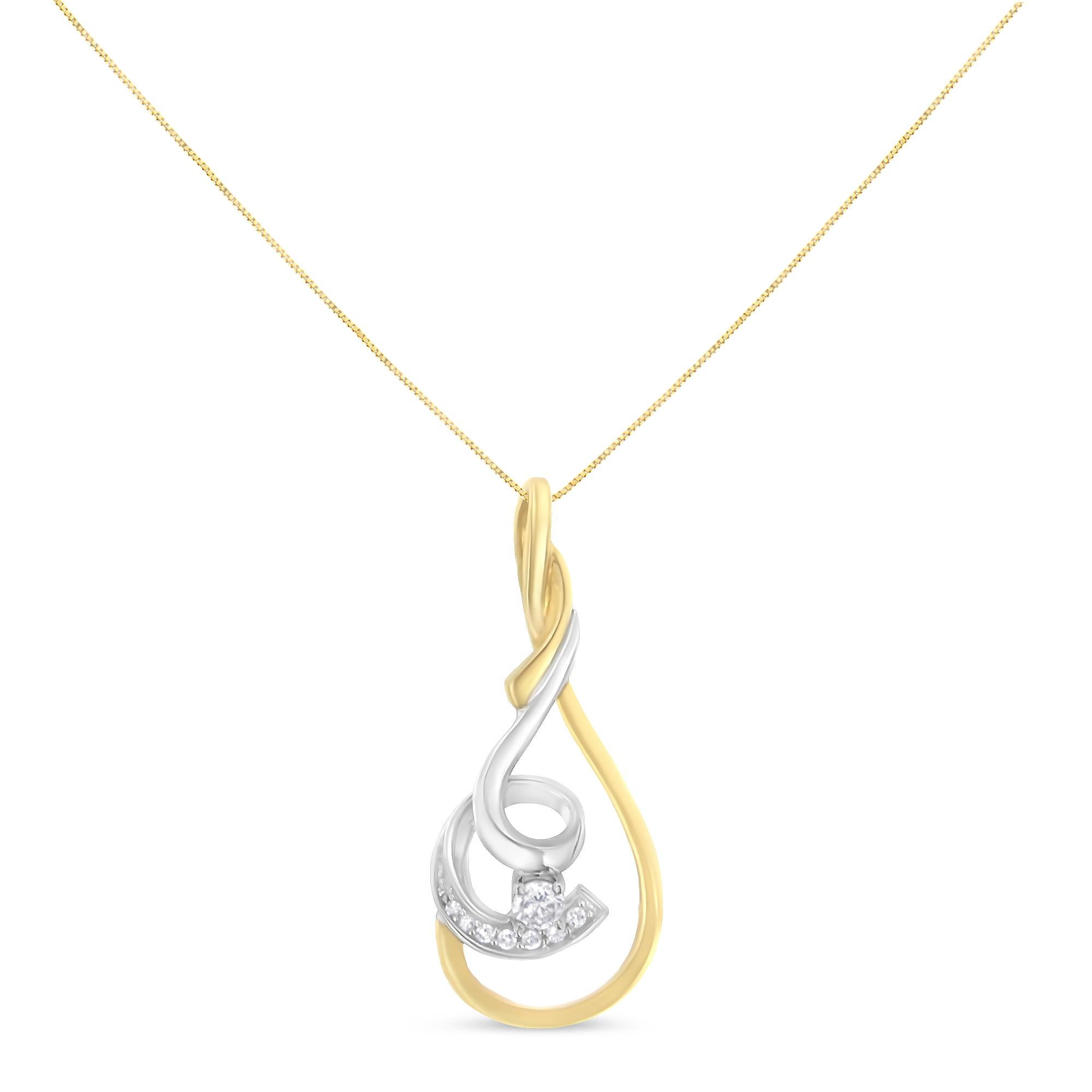 This ring has a chic appeal that will make you stand out from the crowd. It features a wide outer ring, which is elegantly surrounded by the cascade of spirals inside. The classic pendant is composed of two-toned 10Kt white and yellow gold. Further,
