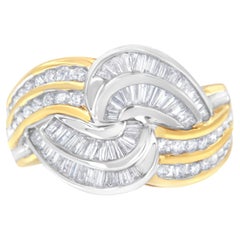 10K Two-Toned Gold 1.0 Carat Diamond Bypass Ring