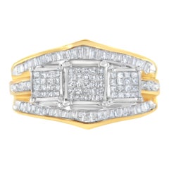 10 Karat zweifarbiges Gold 1,0 Karat Diamantring