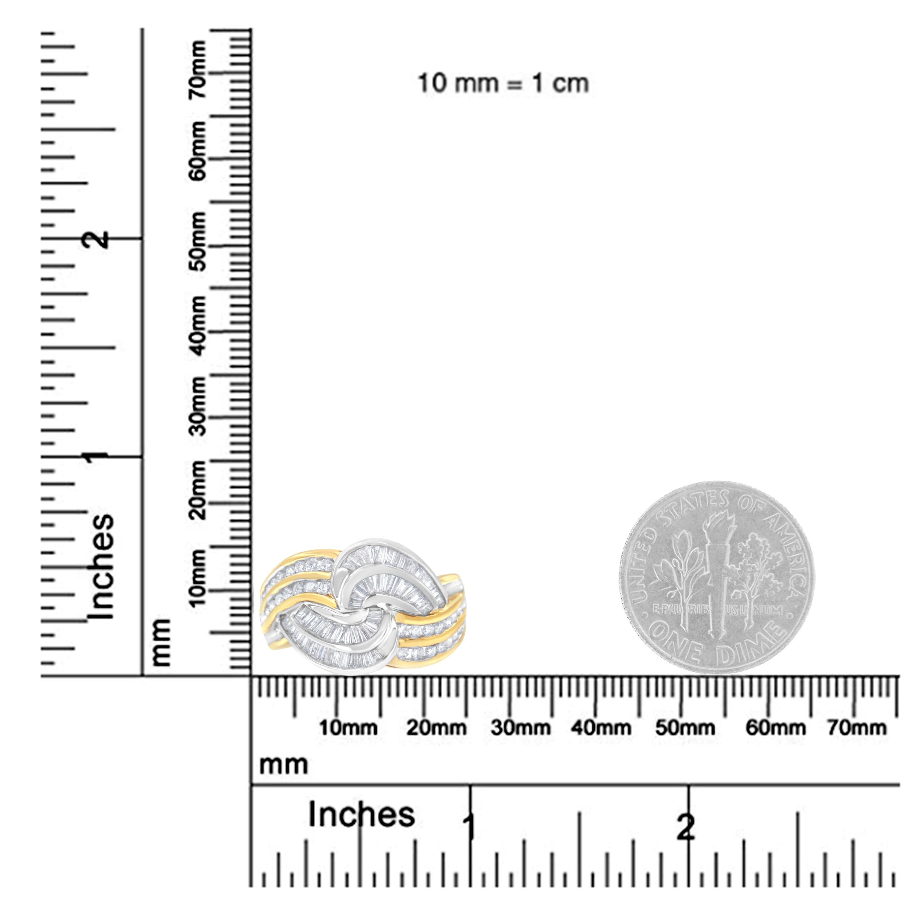 Anello Bypass con diamante da 1,00 carati in oro 10K bicolore in vendita 1