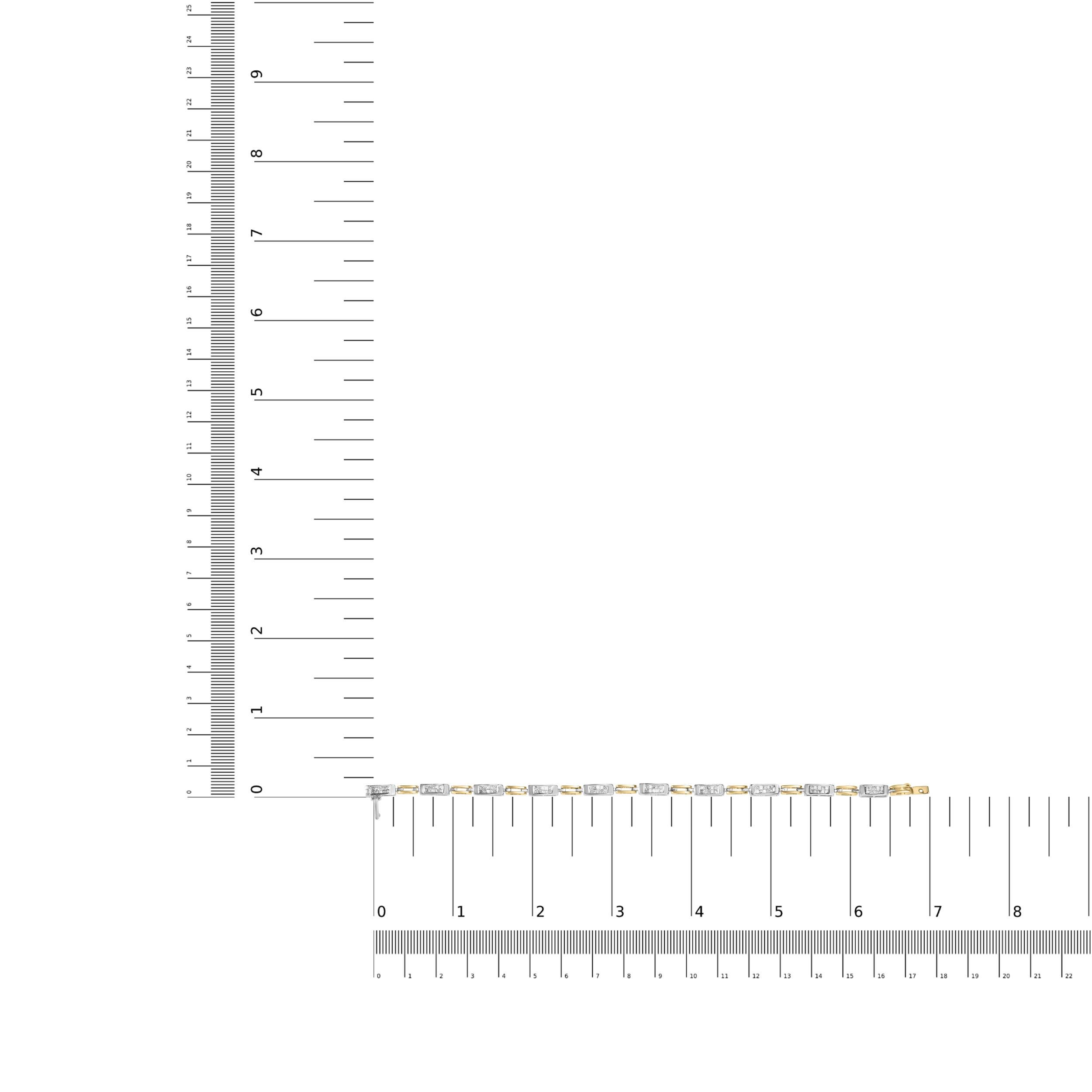 Women's 10K Two-Toned Gold 1.00 Cttw Princess Diamond Channel Link 7