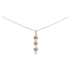 10K Two Toned Gold Plated .925 Sterling Silver 1/2 Cttw Diamond Pendant Necklace