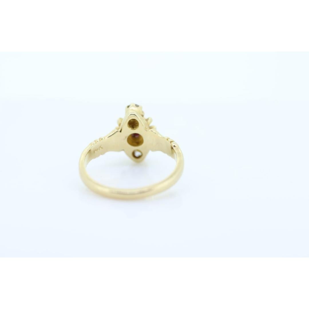 Juego de Garras Victoriano de 10 quilates RUBÍ y DIAMANTE. Oro antiguo 10k diamante granate redondo en Bueno estado para la venta en Port Charlotte, FL