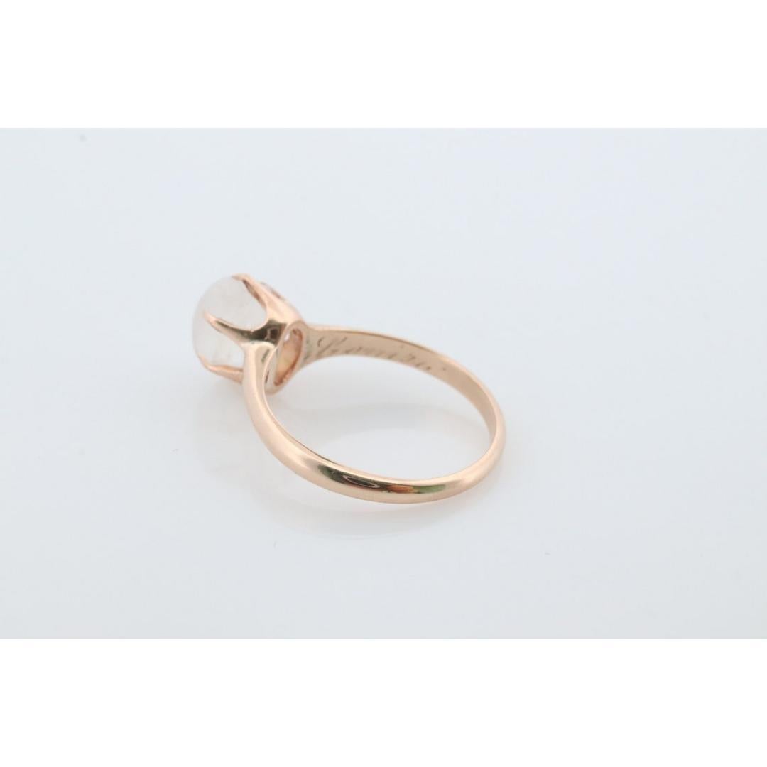 Women's 10k Victorian MOONSTONE Claw set ring. Opaque Moonstone ring. Oval Cabochon For Sale