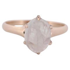 10k Victorian MOONSTONE Claw set ring. Opaque Moonstone ring. Oval Cabochon