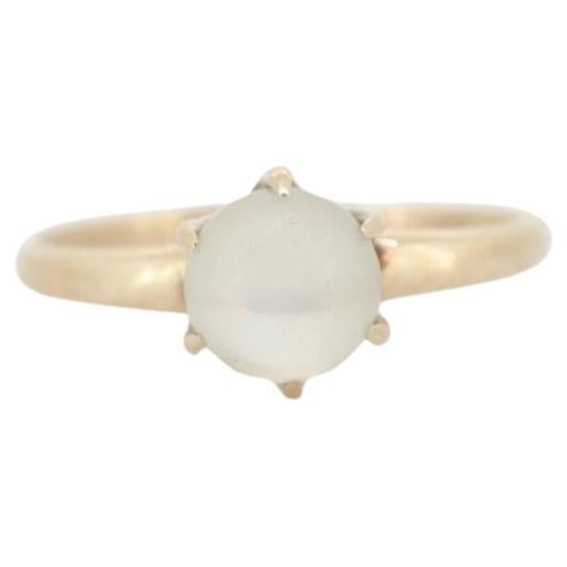 10k Victorian MOONSTONE Claw set ring. Sphere Moonstone ring. Victorian Claw