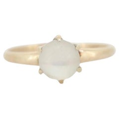 10k Victorian MOONSTONE Claw set ring. Sphere Moonstone ring. Victorian Claw
