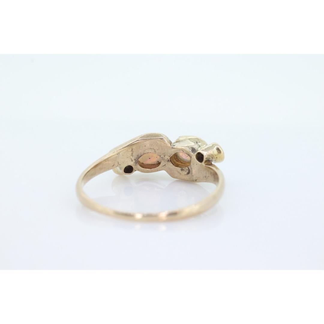 10k Victorian Opal Pearl Seed garnet ring. 10k Gold Victorian claw opal garnet For Sale 2