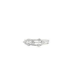 10k White Gold 0.27ctw Diamond Layered Ring
