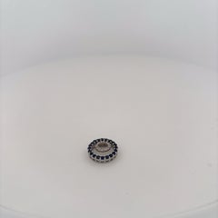 10K White Gold 0.66ctw Sapphire & 0.07ctw Diamond Slide Pendant