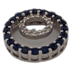 10K White Gold 0.66ctw Sapphire & 0.07ctw Diamond Slide Pendant