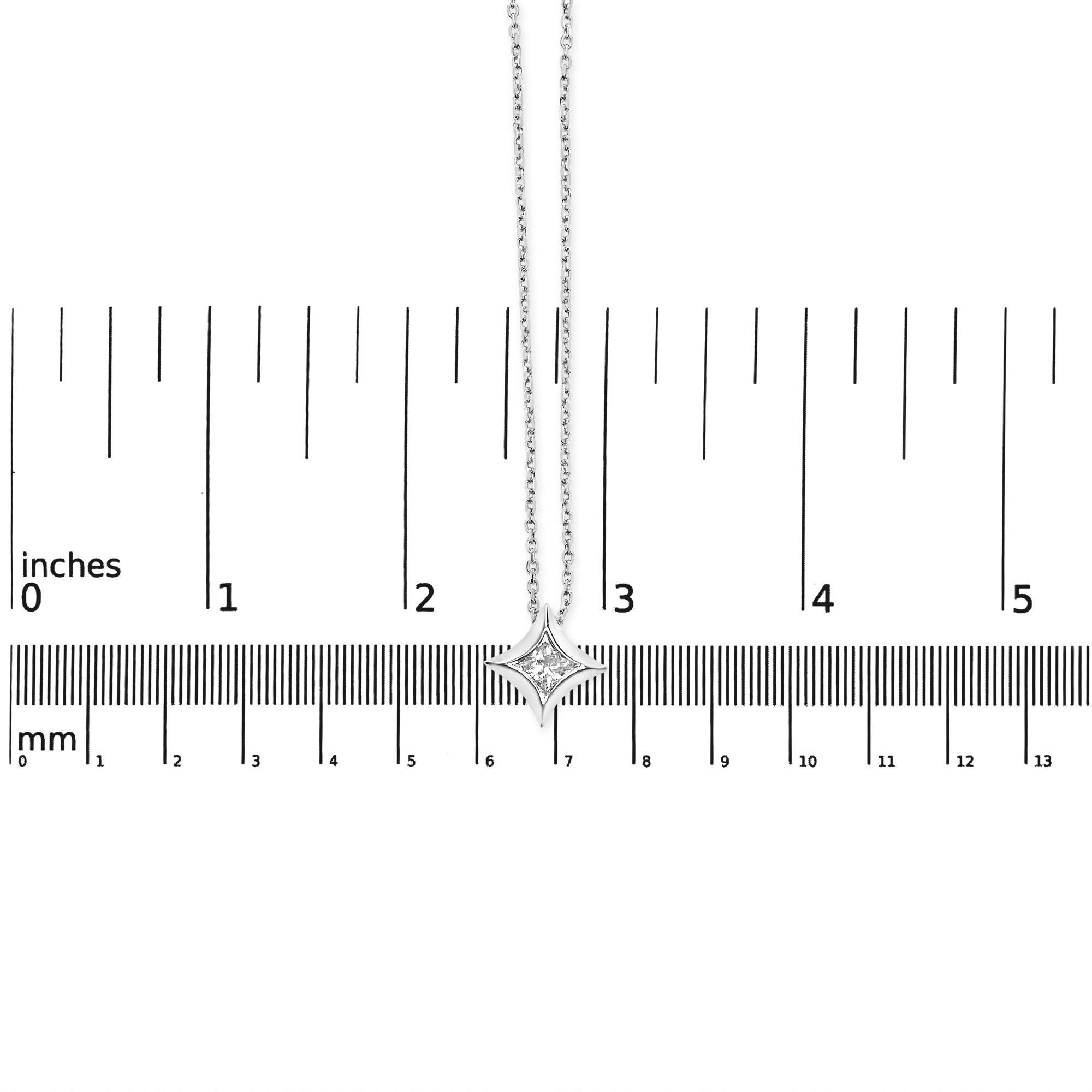 Collar Colgante en Forma de Cometa con Diamantes 1/10 Cttw de Oro Blanco de 10K - 18