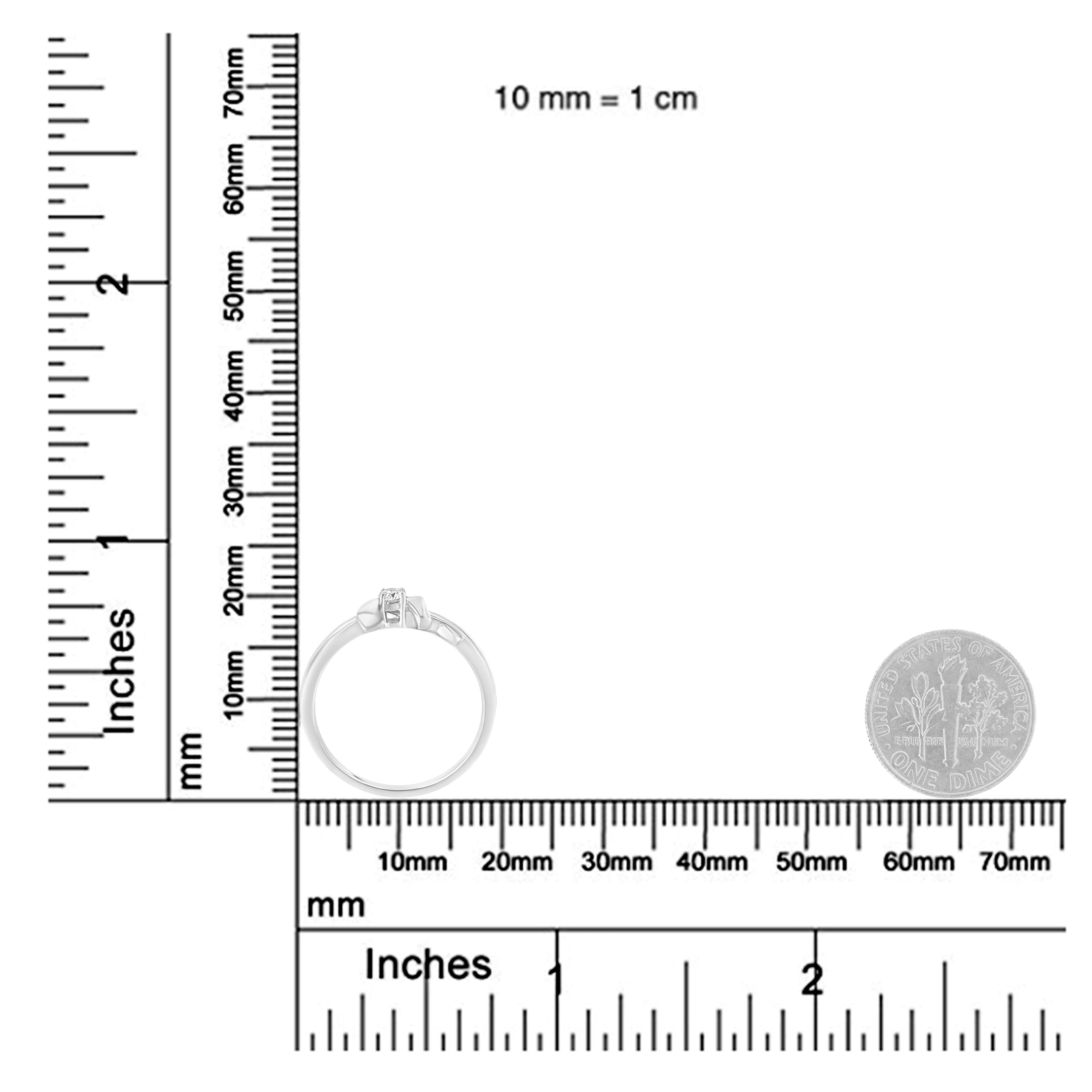 10K Weißgold 1/10 Cttw Diamant Versprechen Ring Damen im Angebot